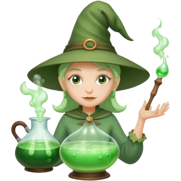 green witch cooking potion emoji