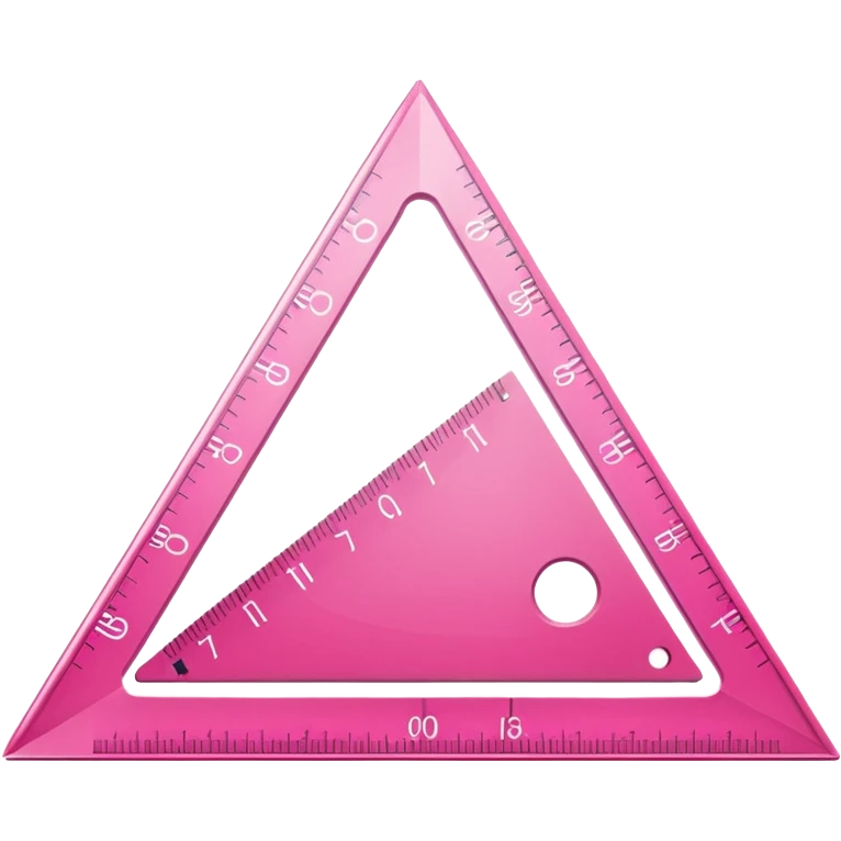 mac os icon, protractor, triangle, ruler, measures, pink emoji