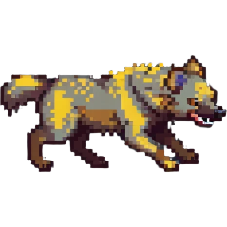 hyena running in pixel art style emoji