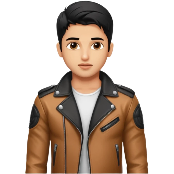 generate a pretty bratz siddharth malhotra, LEAN BUT MUSCULAR WEARING A LEATHER JACKET emoji