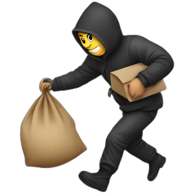 The thief who escaped with a sack of money on his back emoji