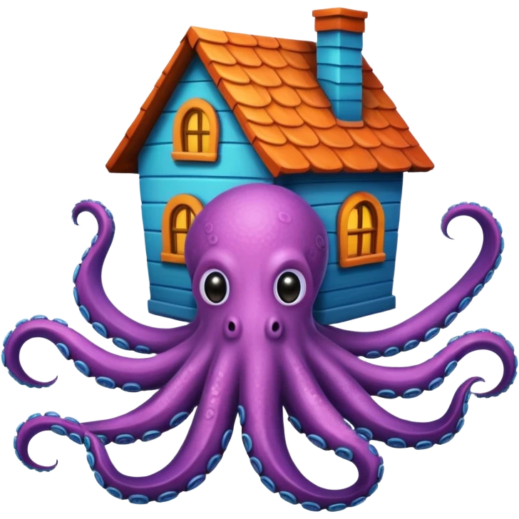 a octupus with a house on the back emoji
