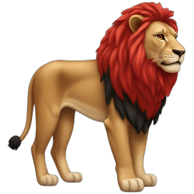 lion in red and black emoji
