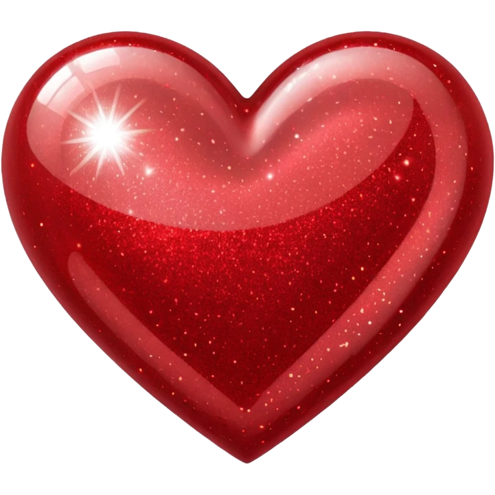 red glitter coração emoji