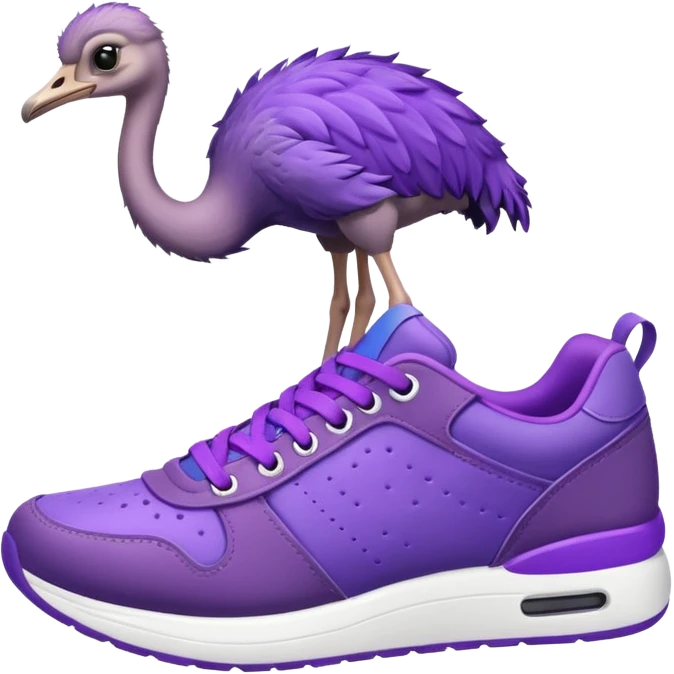  ostrich-in-purple sneakers emoji