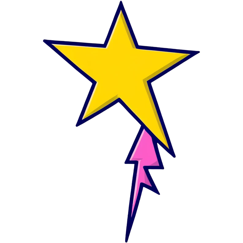 blue and pink lightning bolt emoji