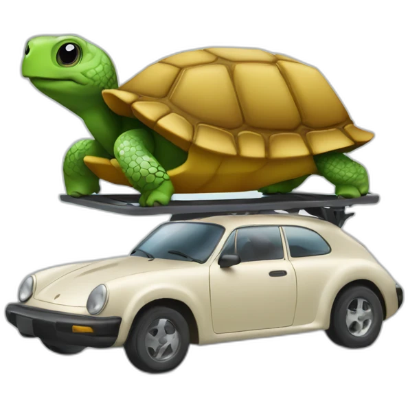 Tortue sur la voiture  emoji