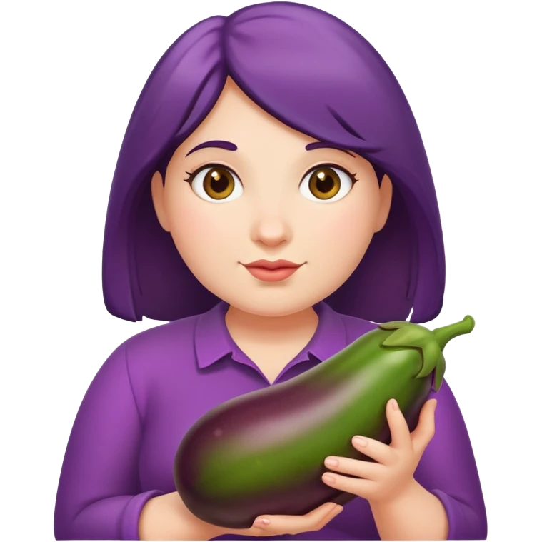 big girl with eggplant  emoji