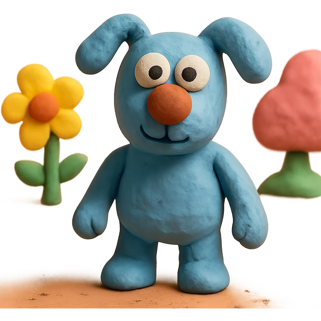 fluffy, visible fingerprints, pastel colors, claymation style emoji