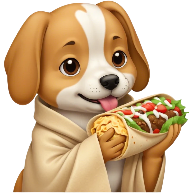 Dog eating a burrito emoji