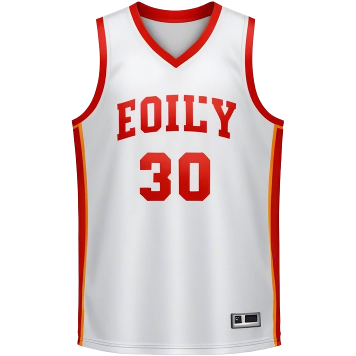 Cinematic Realistic image of a basketball jersey rendered in bold team colors with finely textured fabric and realistic creases, set against an energetic court backdrop with bright, dynamic lighting emoji
