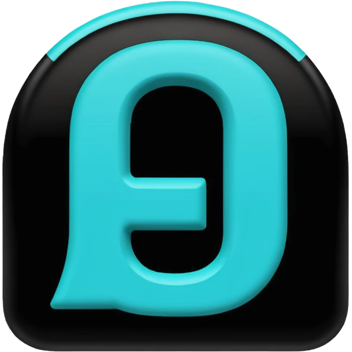 black lowercase letter "a" with turquoise clean lines emoji
