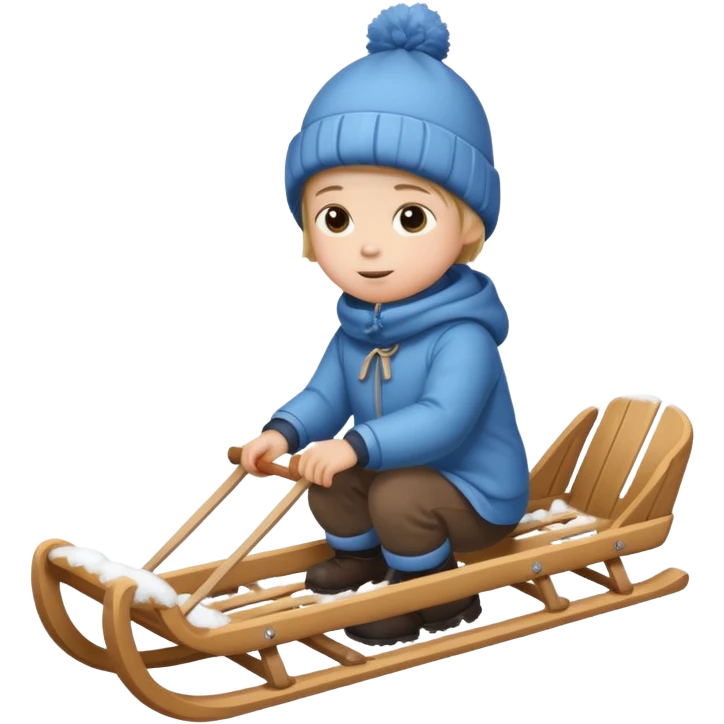 child pulling sled emoji