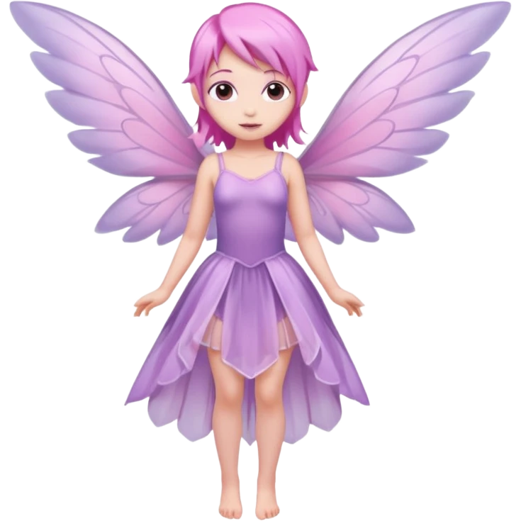 Lilac and pink fairy with wings but you can see her whole body  emoji
