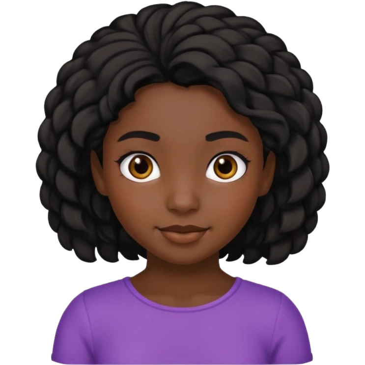 hispanic children girl with black playful hairstyle  emoji