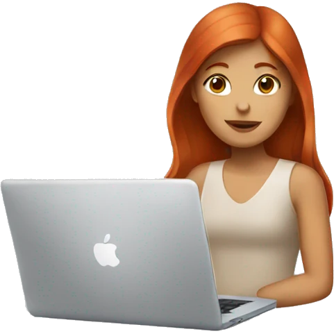 A red-haired girl with a MacBook  emoji
