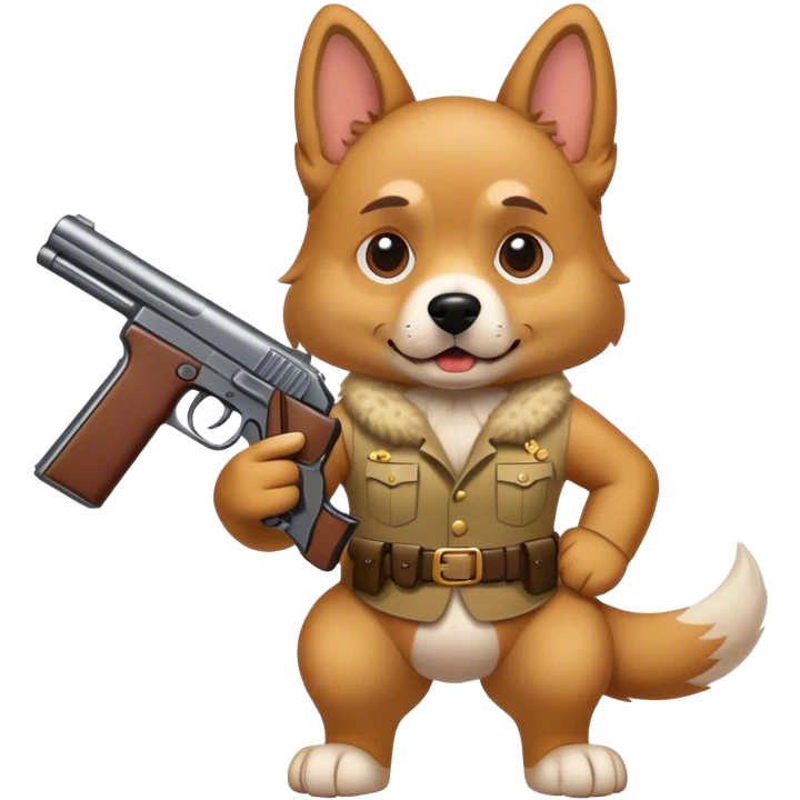 Dog with gun emoji