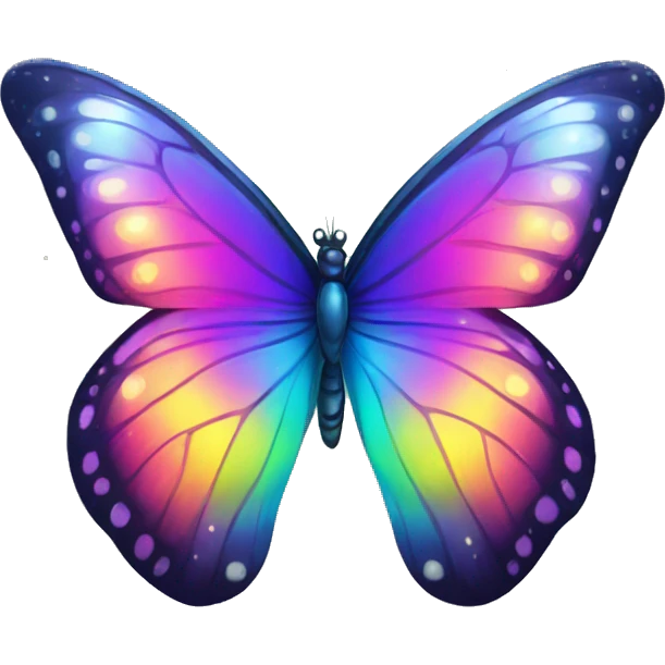 Shiny starry glossy rainbow butterfly emoji