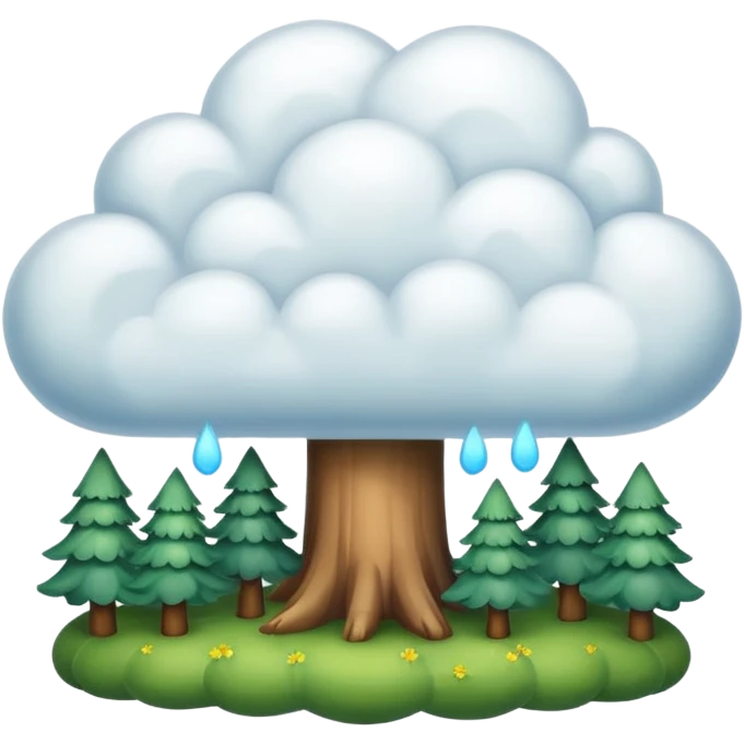 Dream cloud with forest inside emoji