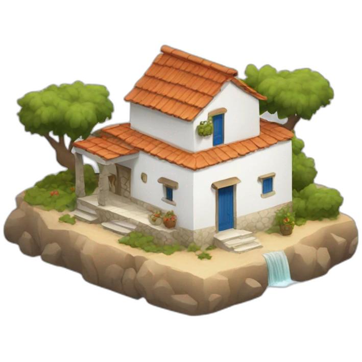 Greek island cottage emoji