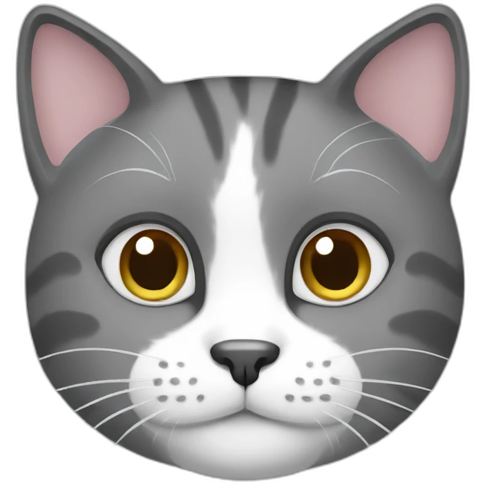 gray and white cat emoji