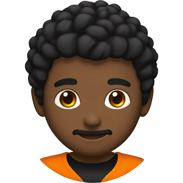jiujitero negro cinta naranja pelo negro emoji