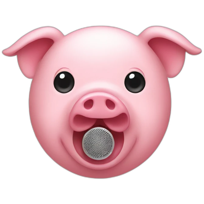 face of a pig with loudspeaker emoji