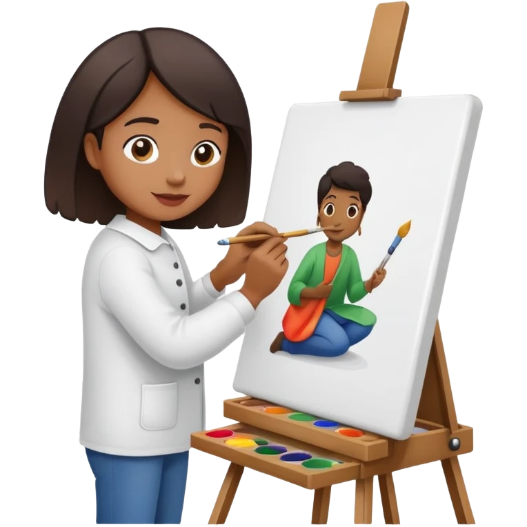 person painting a picture on an easel emoji