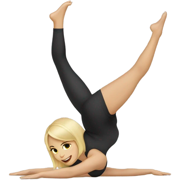 Blonde woman doing splits  emoji