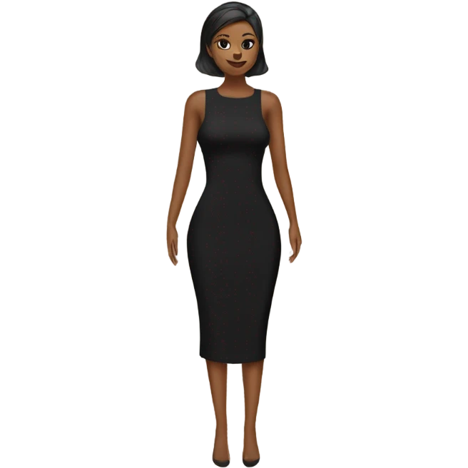 Black bodycon long dress  emoji