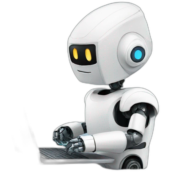 robot with laptop emoji