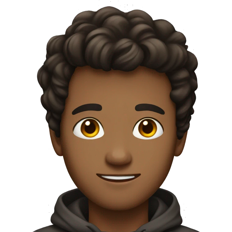 a young man with dark brown hair, oblong face, beatiful eyes emoji