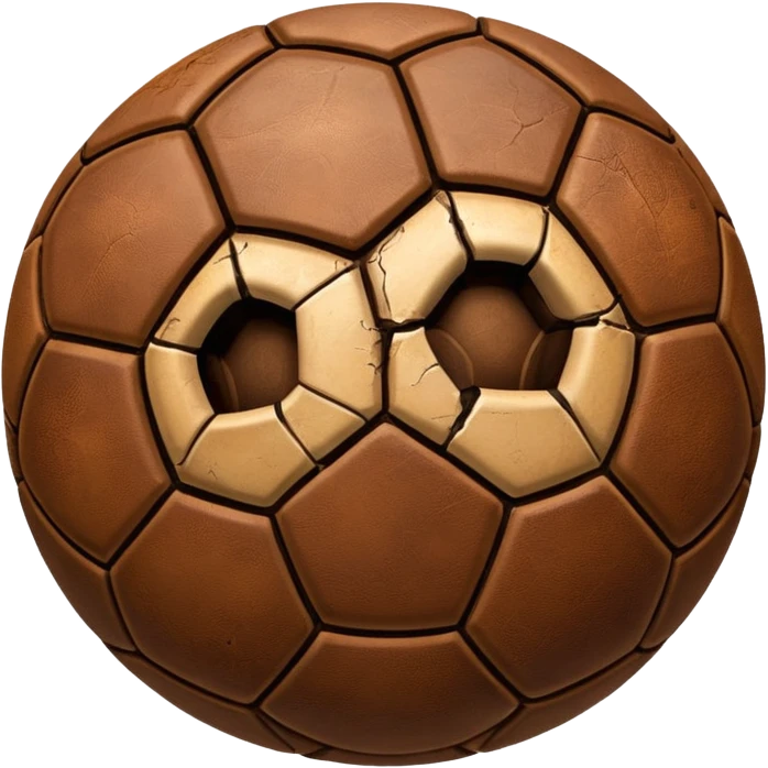 old brown cracked soccer ball emoji