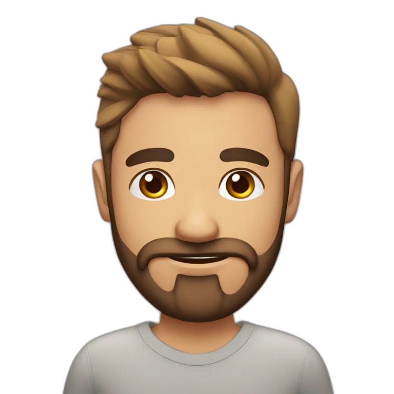 Chico sin pelo con barba fotografo emoji