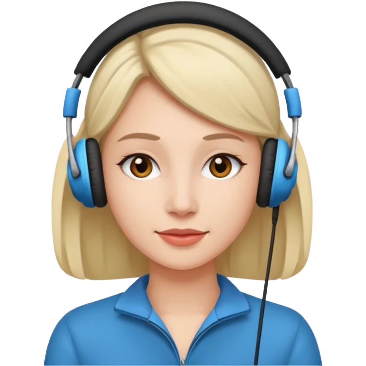 이어폰을 착용한 여자 emoji
