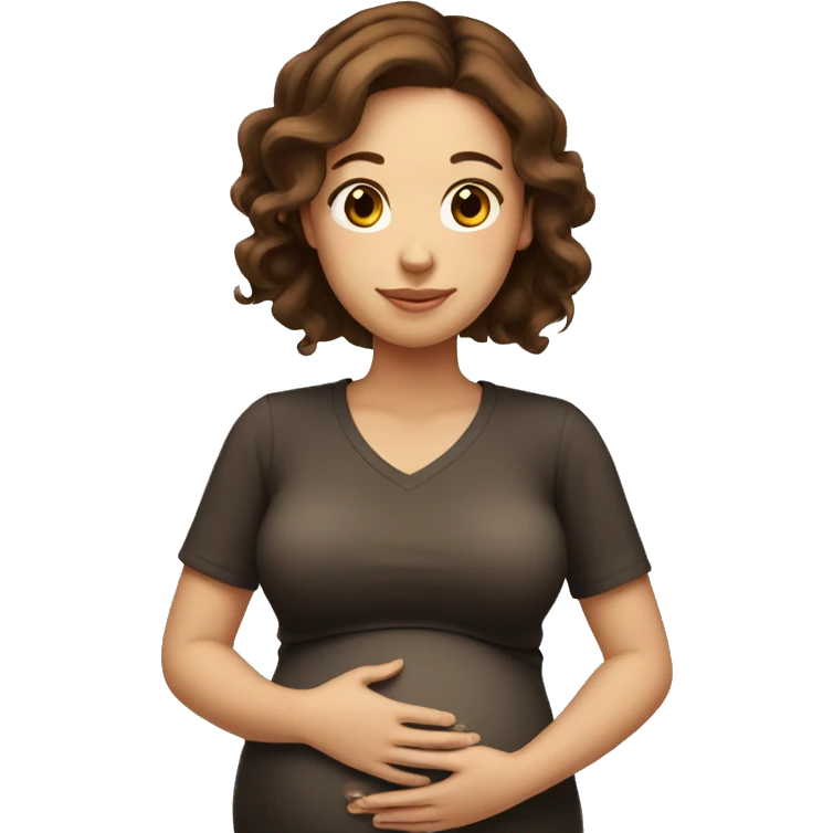 Pregnant girl with brown hair emoji