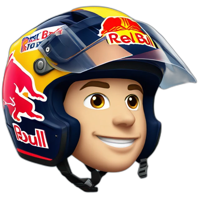 Max verstappen with redbull formula 1 helmet emoji