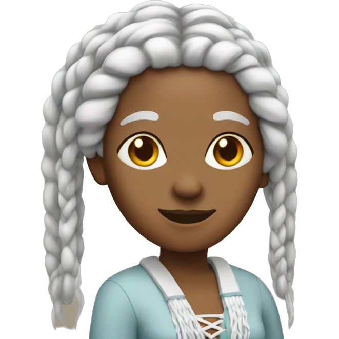 older black lady with long white braids emoji