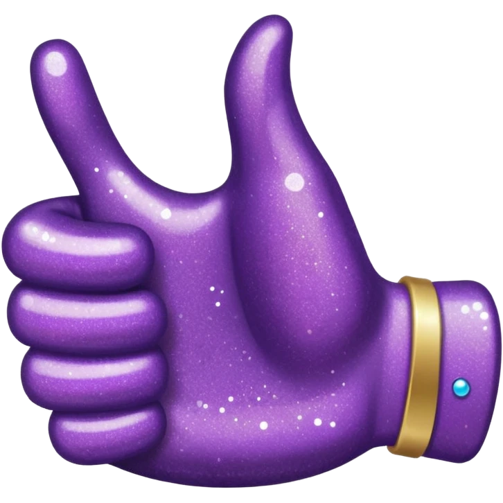 Glitter purple and cian hand thumbs up emoji