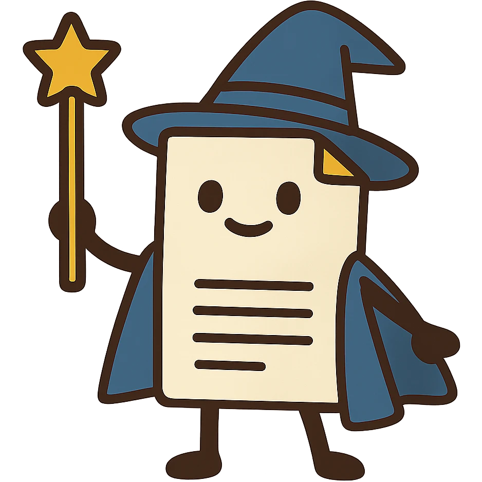 flat toon style document wizard emoji