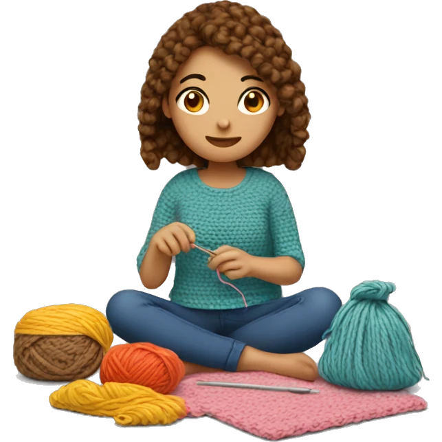 Girl crocheting  emoji