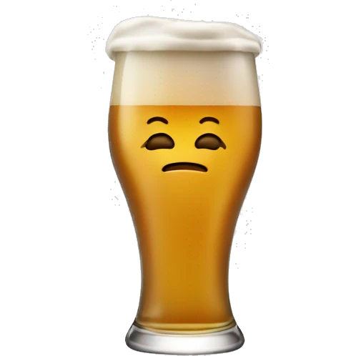 A juicy pint of Beer lightly flowing over the top  emoji