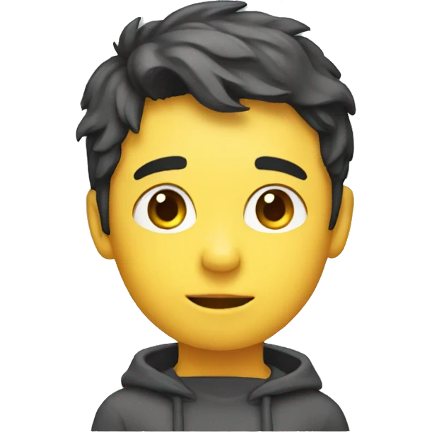 A thinking boy emoji