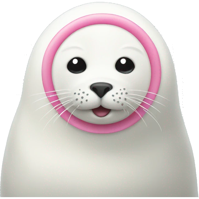 White seal with pink heart  emoji