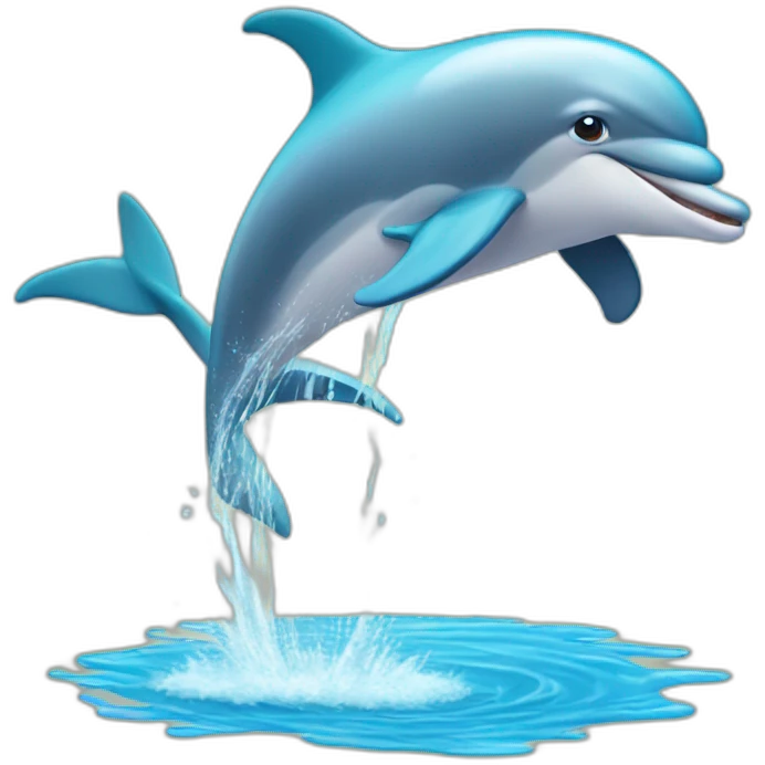 Dolphin splashing water emoji
