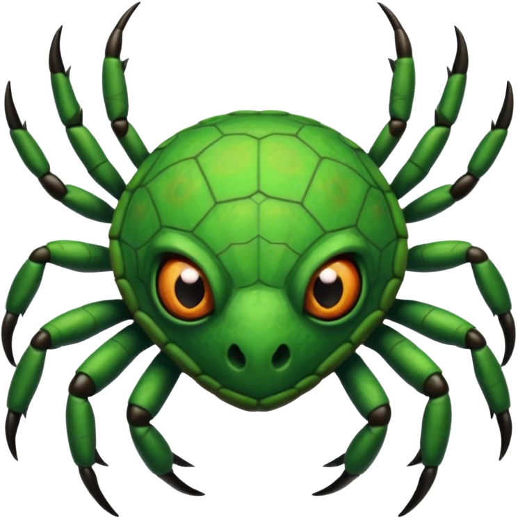 Green Half turtle half spider emoji