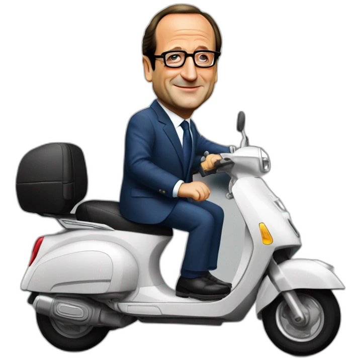 françois hollande sur un scooter emoji