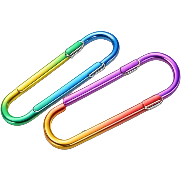 two rainbow colored paper clips emoji