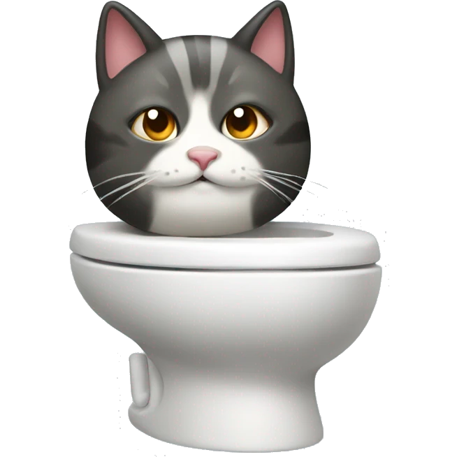 Tubby cat on toilet  emoji