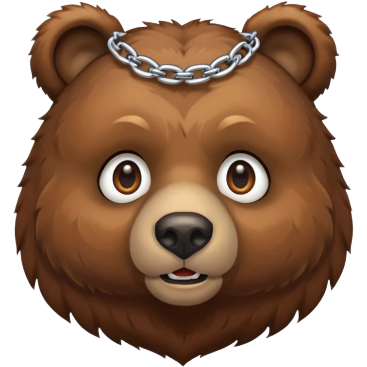 Сделай лицо медведя с цепью на шее emoji